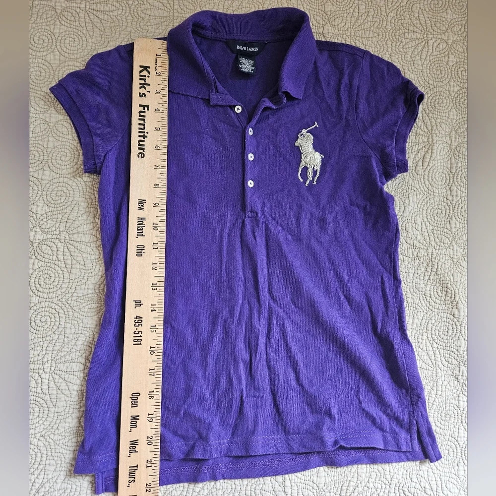 Ralph Lauren girls purple polo shirt XL(16)